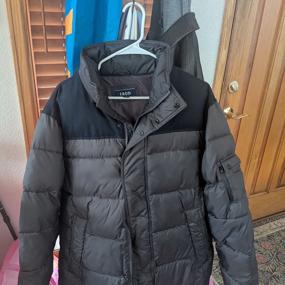 IZOD Men's MEDIUM M MED GRAY and NAVY Ski Jacket COAT AS NEW $88